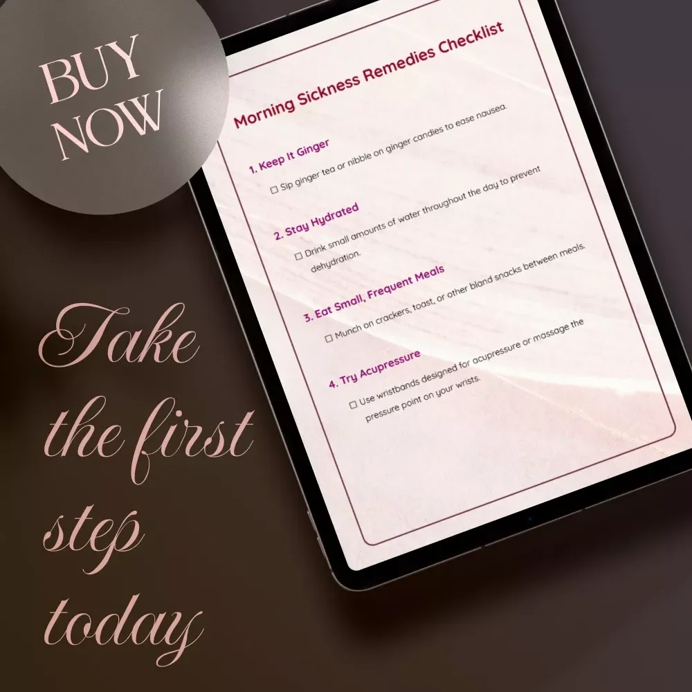 Morning Sickness Remedies Checklist | Digital Pregnancy Wellness Guide for Natural Relief