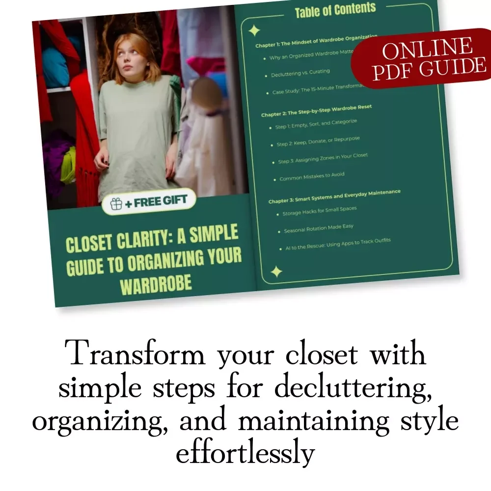 Closet Clarity: A Simple Guide to Organizing Your Wardrobe – Digital Download eBook, Checklist & Step-by-Step Guide for Decluttering, Capsule Wardrobe, and Closet Organization