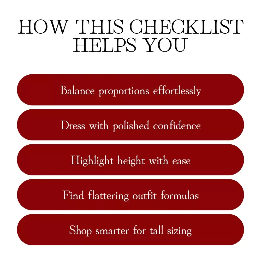 Style Elevated Fashion Tips for Tall Women Checklist | Digital Download | Fashion Tips for Tall Women Guide, eBook & Style Proportion Checklist