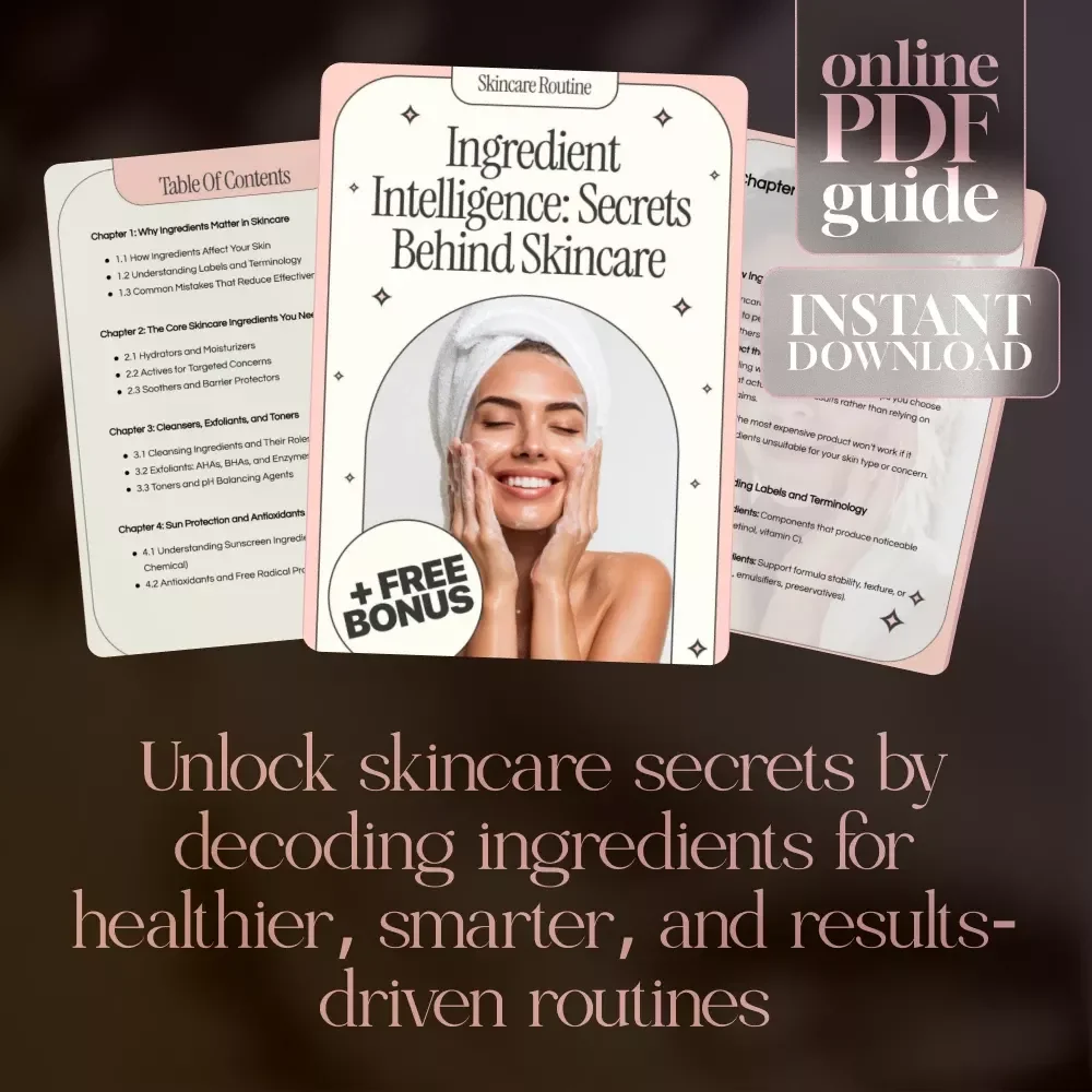 Ingredient Intelligence: Secrets Behind Skincare | Skincare eBook, Digital Guide, Clean Beauty Ingredients, Anti-Aging, Acne, Sun Protection, Natural Skincare Education