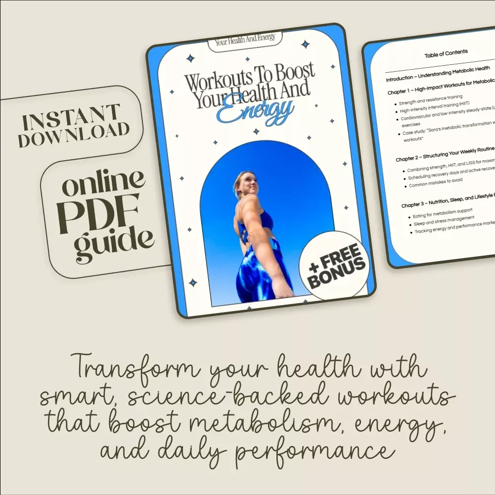 Workouts to Boost Your Health and Energy | Digital Fitness Guide for Metabolic Health, HIIT, Strength Training, and AI-Powered Wellness Planning
