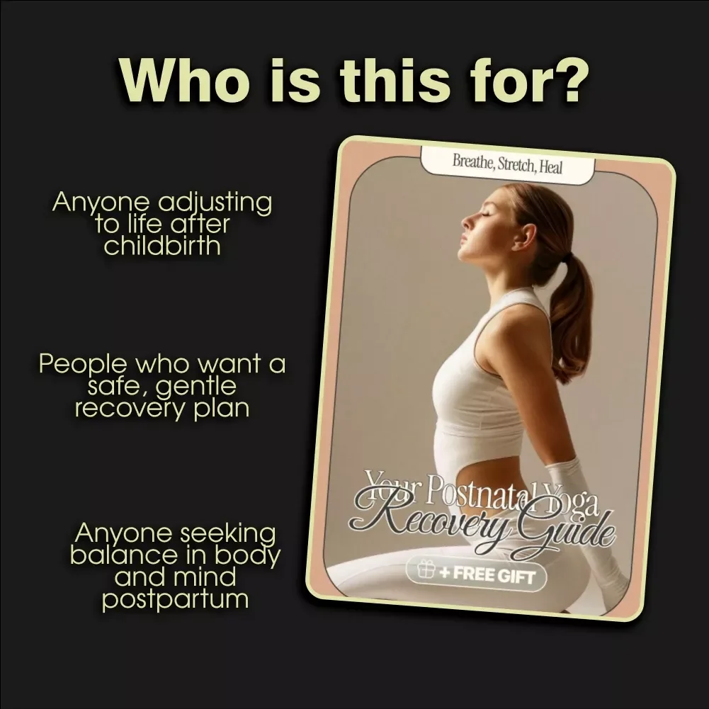 Breathe, Stretch, Heal: Your Postnatal Yoga Recovery Guide | Digital Download eBook, Gentle Yoga for Moms, Pelvic Floor Healing, Postpartum Wellness, Recovery Checklist