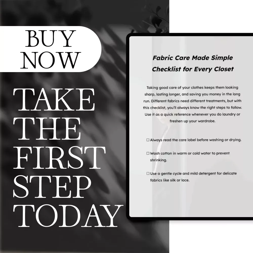 Fabric Care Made Simple Checklist for Every Closet | Digital Download | Clothing Care Guide, Laundry Tips, Wardrobe Essentials, Printable eBook
