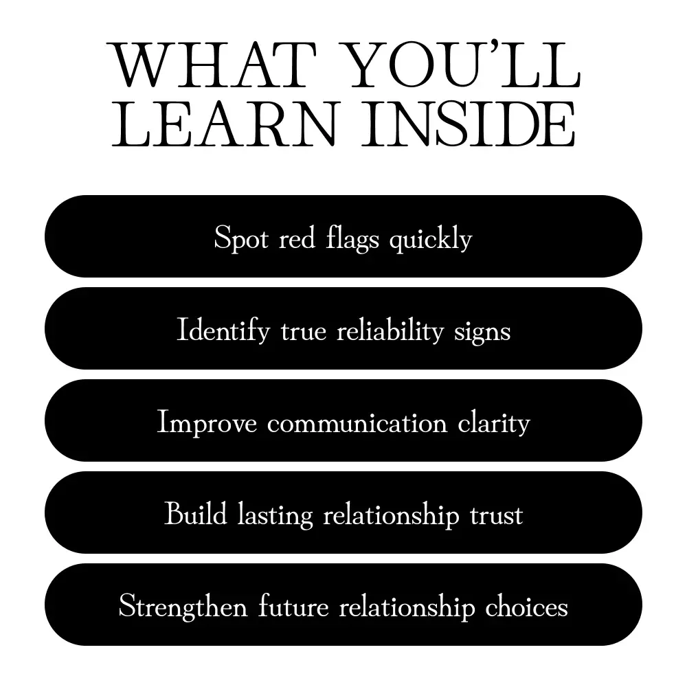 The Trust Test: How to Recognize a Reliable Partner in Love and Life | Relationship eBook, Digital Guide, Trust Checklist, Dating Red Flags, Love & Relationships