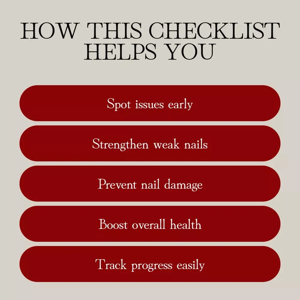 Nail Health Check: Guide to Happy Nails | Digital Checklist for Nail Health Indicators, Self-Care & Wellness