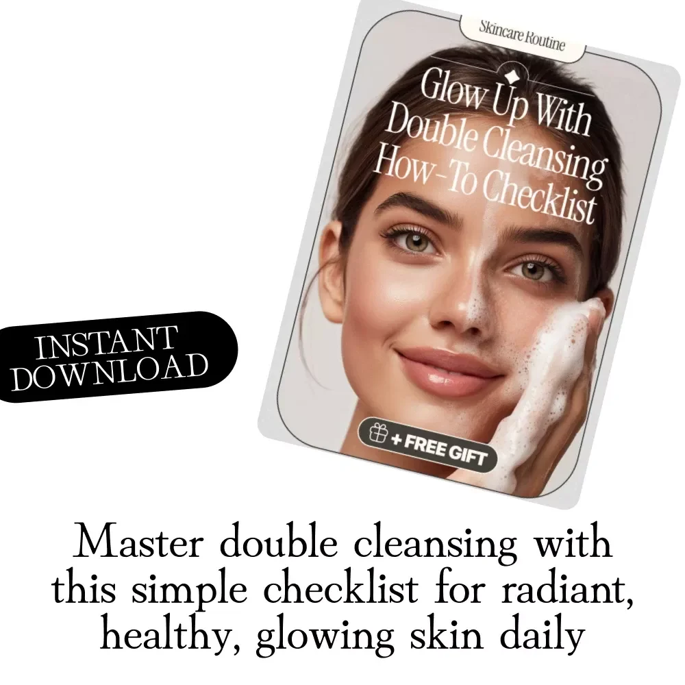 Glow Up with Double Cleansing How-To Checklist | Skincare Routine, Digital Download, Face Care Guide, Cleansing Checklist for Radiant Skin