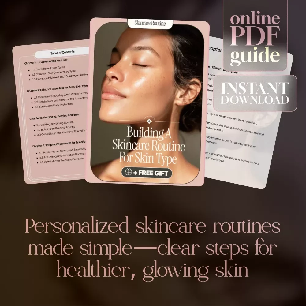 Building a Skincare Routine for Skin Type | Digital eBook Guide for Clear, Healthy, Glowing Skin | Morning & Evening Skincare Checklist, Anti-Aging, Acne, Hydration & Lifestyle Skincare Tips