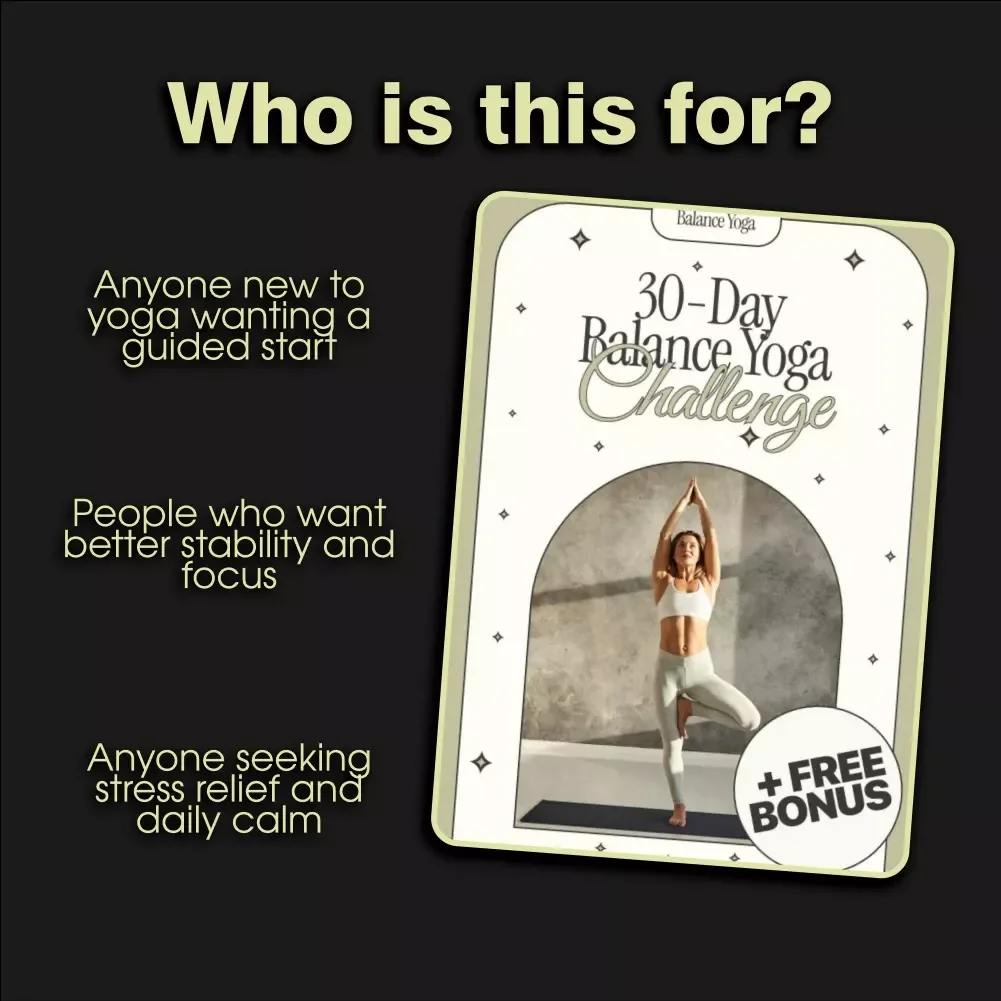 30-Day Balance Yoga Challenge | Digital Yoga Guide, eBook & Printable Checklist for Stability, Mindfulness & AI-Powered Practice