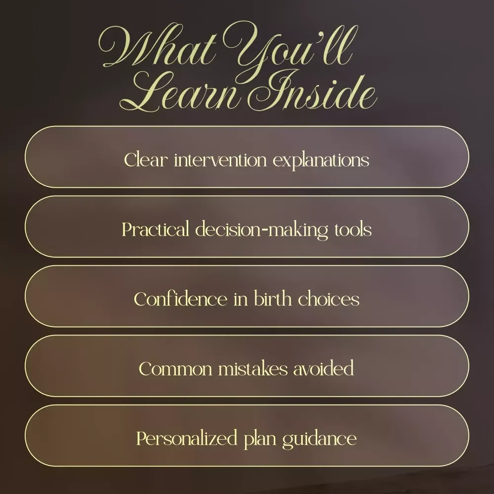 Understanding Birth Interventions Guide | Digital Download for Expecting Parents | Childbirth Education eBook & Checklist