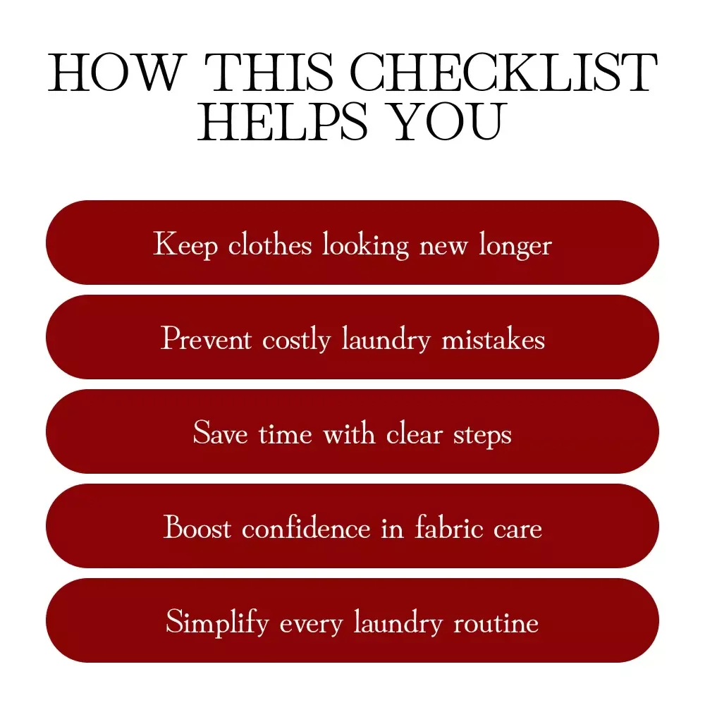 Fabric Care Made Simple Checklist for Every Closet | Digital Download | Clothing Care Guide, Laundry Tips, Wardrobe Essentials, Printable eBook