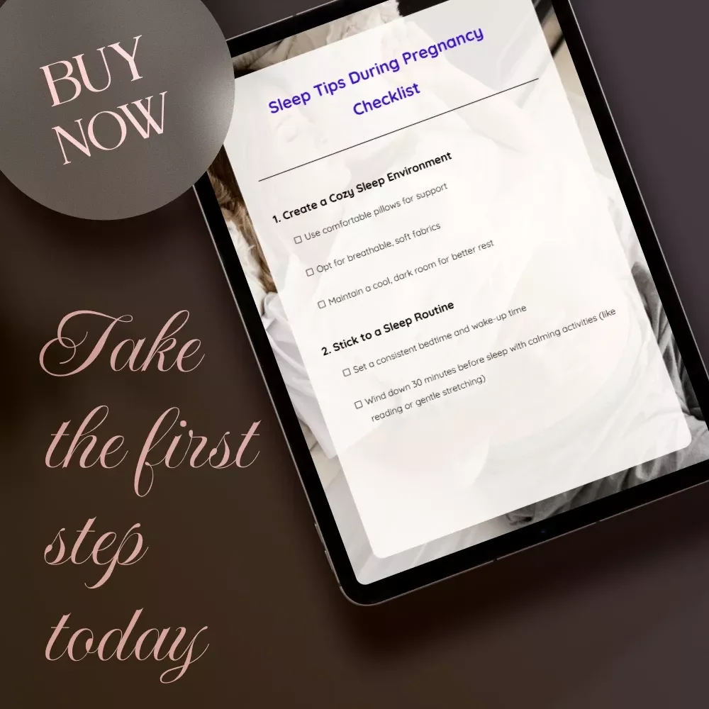 Sleep Tips During Pregnancy Checklist | Digital Download Guide for Better Rest, Sleep Routine & Comfort