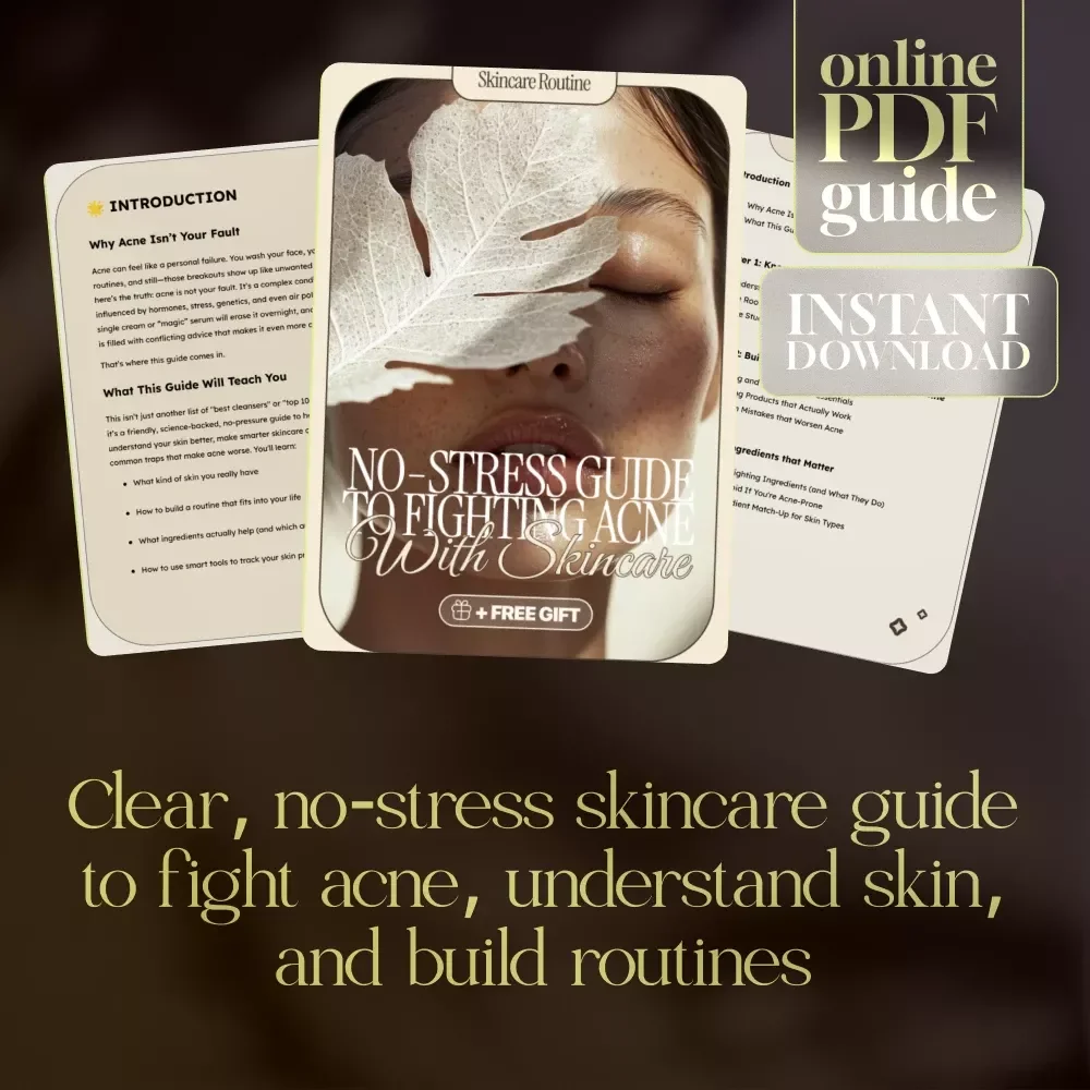 No-Stress Guide to Fighting Acne with Skincare | Clear Skin Digital Download | Acne Skincare Routine eBook & Checklist