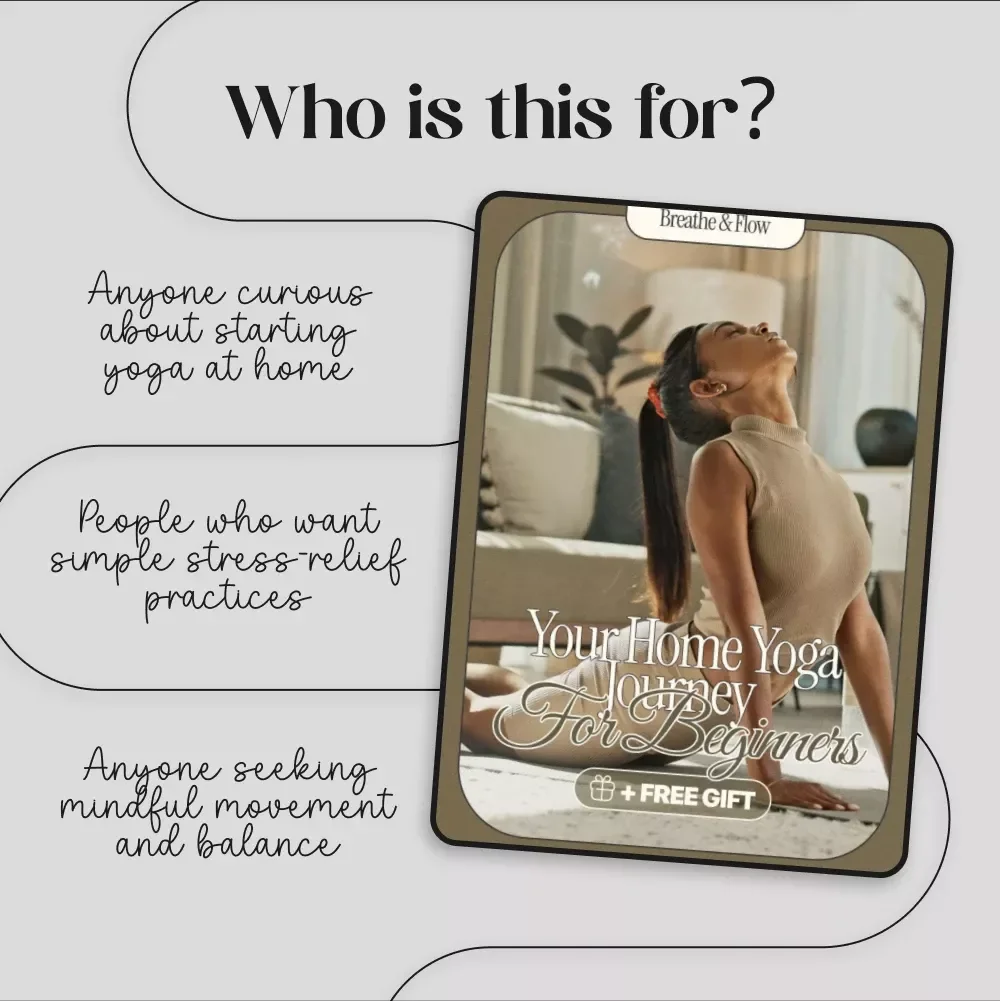 Breathe & Flow: Your Home Yoga Journey for Beginners | Yoga eBook for Relaxation, Mindfulness, Meditation & Fitness | Digital Download Guide