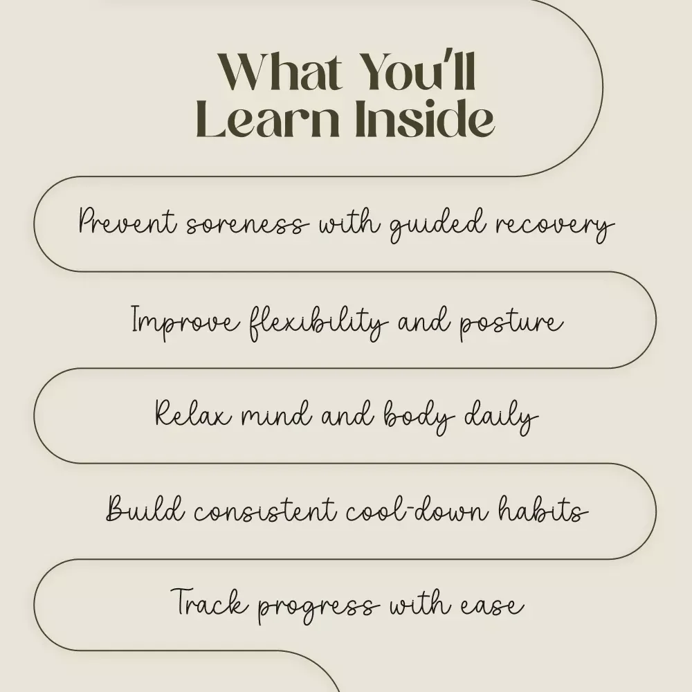Flow to Ease: Mastering Yoga Cool-Down Stretches Guide | Digital Download for Relaxation, Flexibility, and Recovery | Yoga Cool-Down Stretches for Beginners & Experienced Yogis