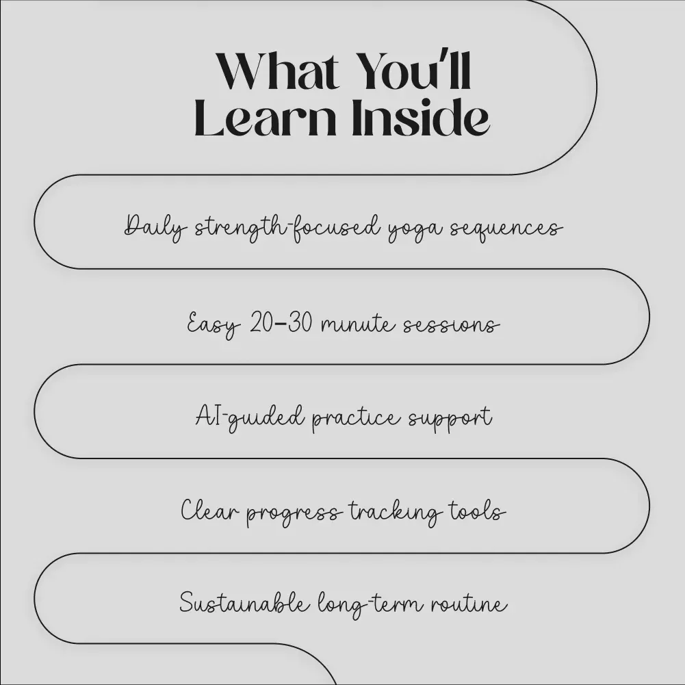 30-Day Strength Yoga Challenge | Digital Download Guide, eBook & Checklist for Building Yoga Strength, Daily Sequences & AI-Guided Routines