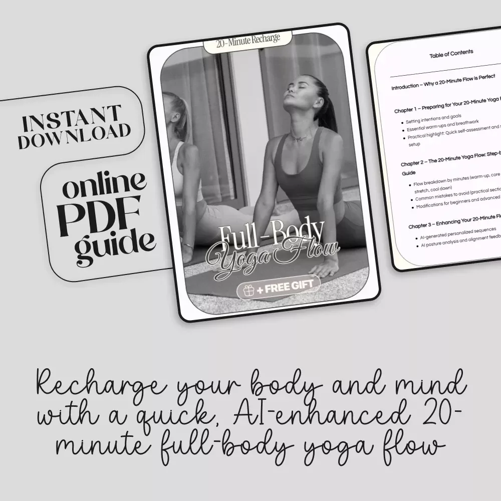 20-Minute Recharge: Full-Body Yoga Flow | Digital Yoga Guide for Beginners & Busy Professionals | Instant Download Wellness eBook with AI-Powered Sequences & Daily Habit Tips