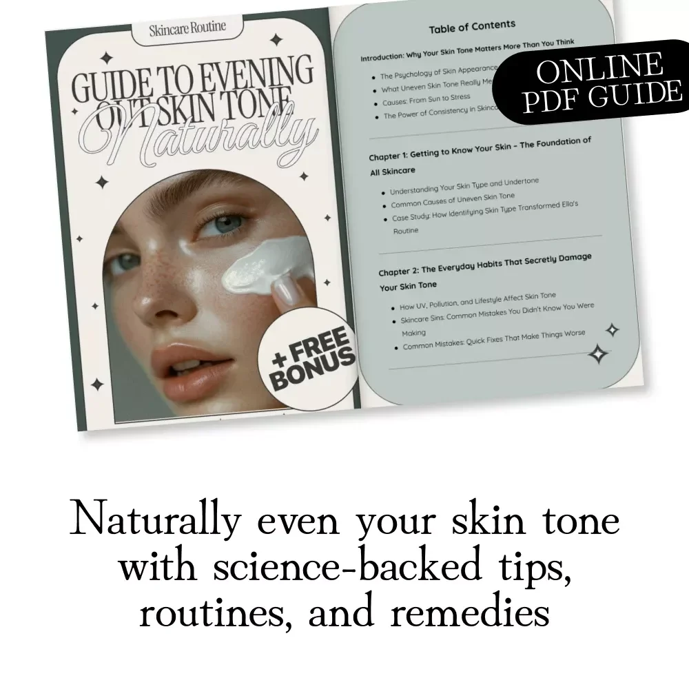 Guide to Evening Out Skin Tone Naturally | Digital Skincare eBook for Clear, Radiant, Even Complexion | Holistic Beauty Routine, Natural Remedies & Skincare Tip