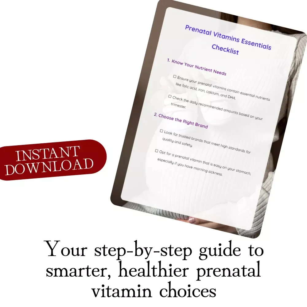 Prenatal Vitamins Essentials Checklist | Digital Download Guide for Moms-to-Be | Printable Pregnancy Wellness eBook