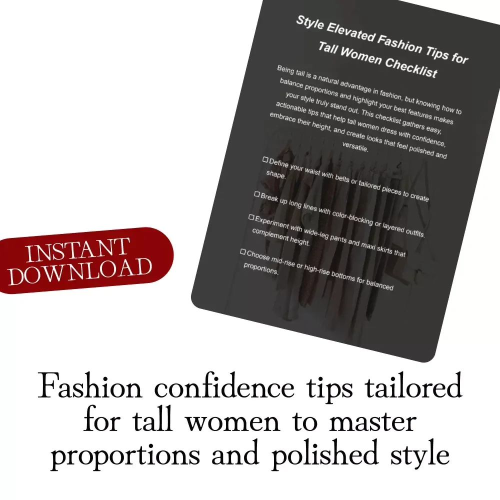 Style Elevated Fashion Tips for Tall Women Checklist | Digital Download | Fashion Tips for Tall Women Guide, eBook & Style Proportion Checklist