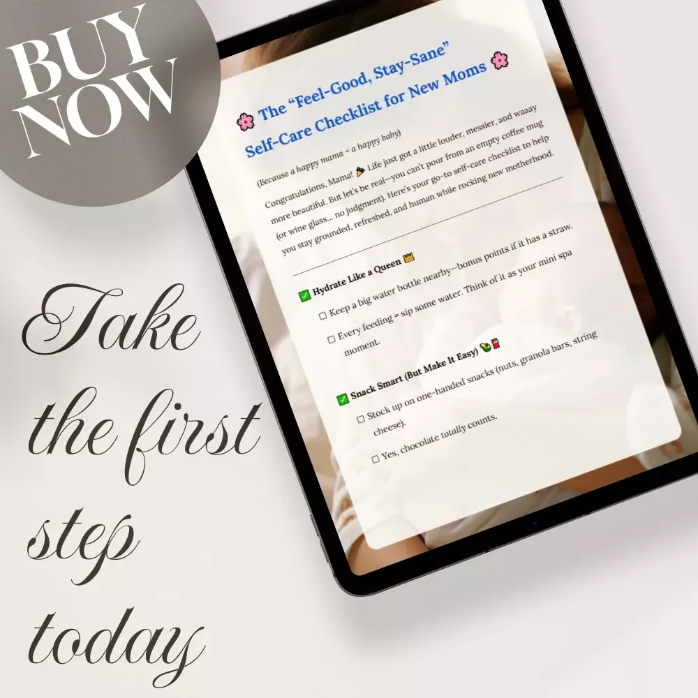 The “Feel-Good, Stay-Sane” Self-Care Checklist for New Moms | Printable Digital Download | Self-Care Routines for New Moms | eBook Guide for Postpartum Wellness