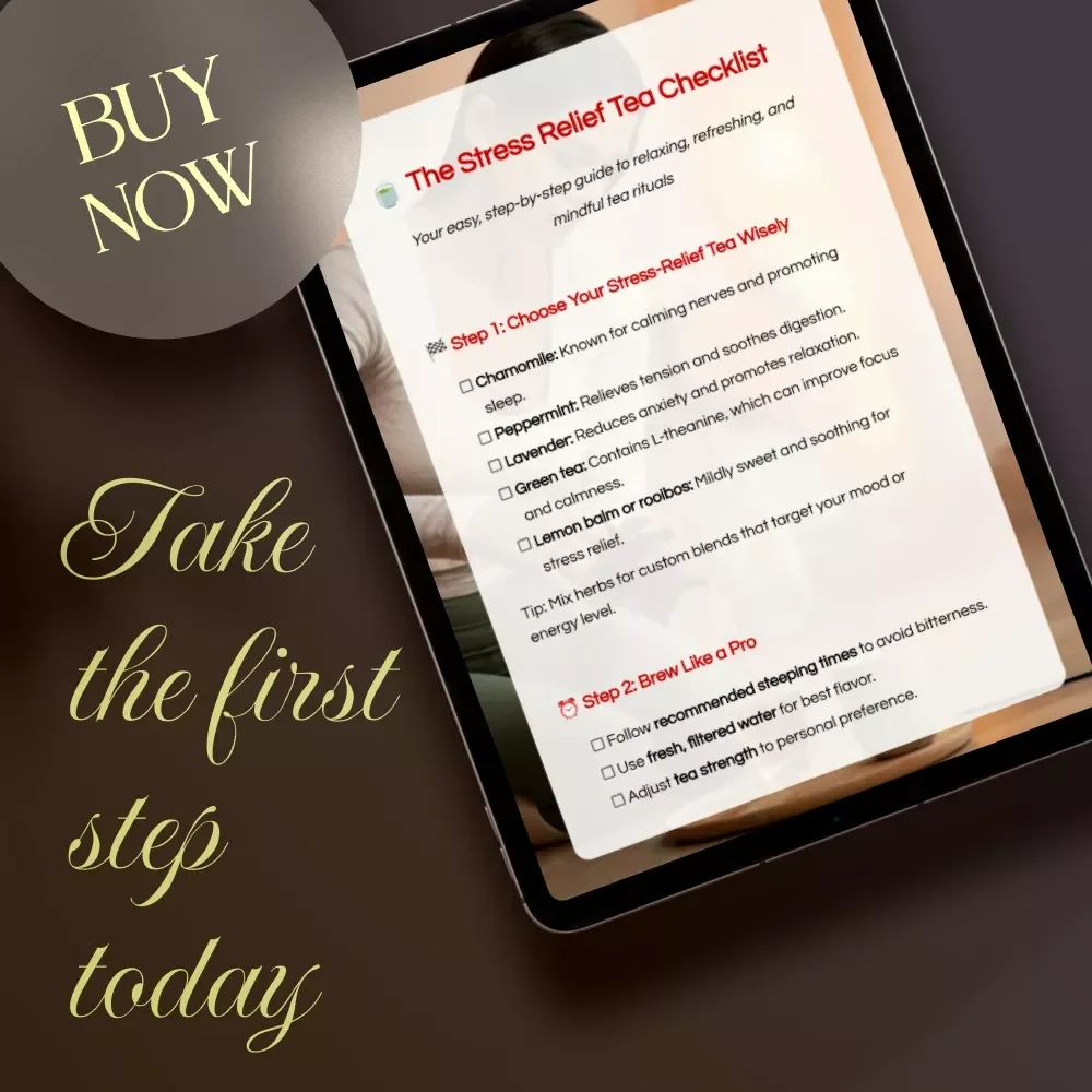 The Stress Relief Tea Checklist | Herbal Tea Ritual Guide | Digital Download eBook for Relaxation, Mindfulness & Self-Care