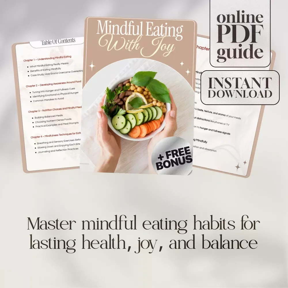 Mindful Eating with Joy | Mindful Eating eBook Guide for Building Healthy Habits, Balanced Nutrition & Mindful Meal Planning