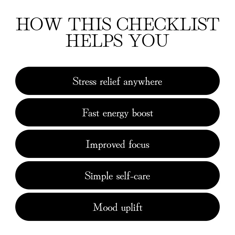 Quick Relaxation for Women On-the-Go | Instant Checklist with Quick Relaxation Techniques On-the-Go | Digital Download Self-Care Guide