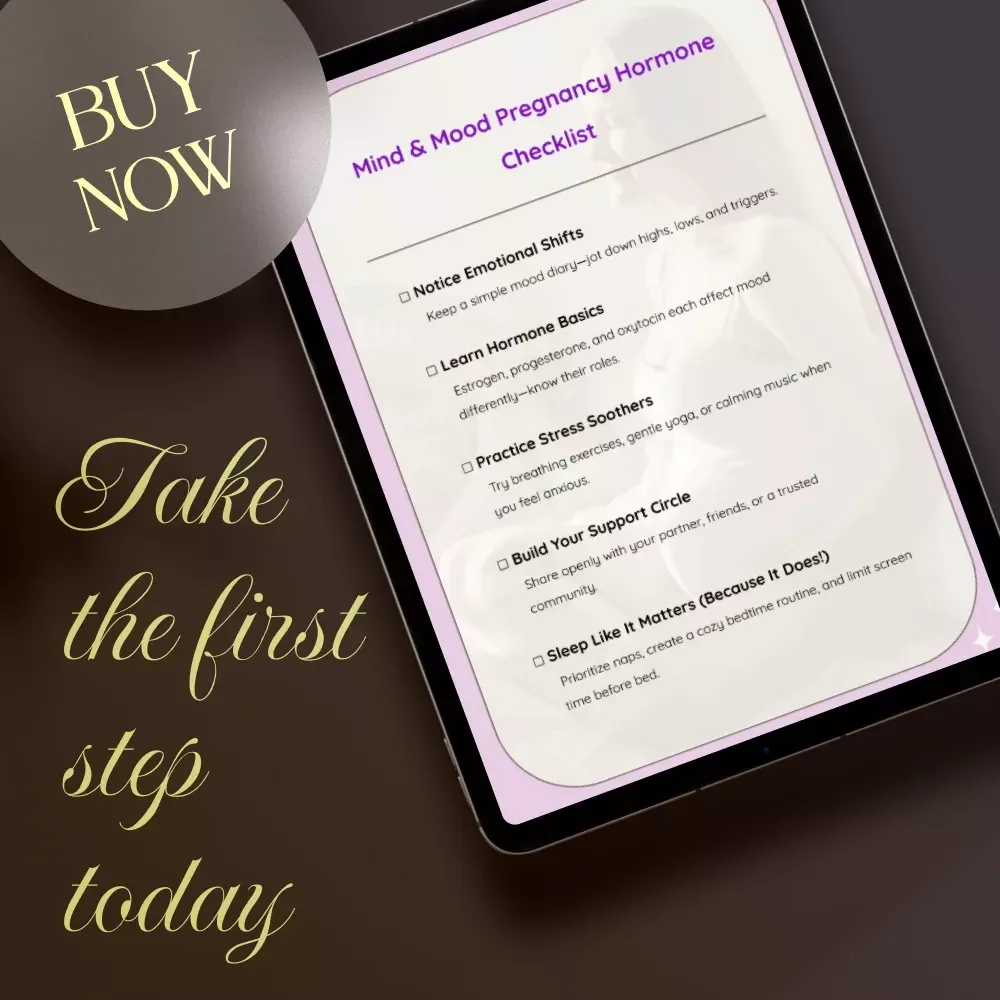 Mind & Mood Pregnancy Hormone Checklist | Digital Download Guide for Emotional Wellness, Stress Relief, and Mood Balance During Pregnancy