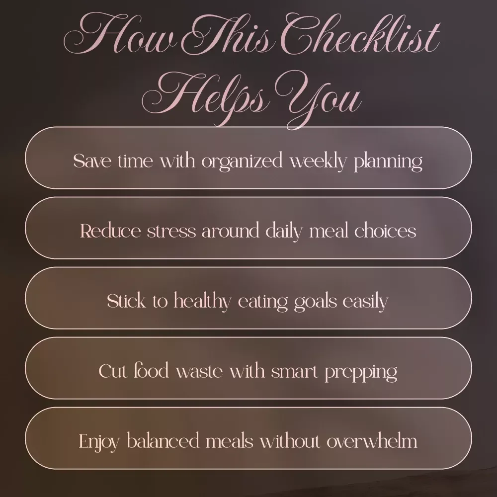 Weekly Meal Magic | Printable Weekly Meal Plan Template Checklist for Easy Meal Prep & Healthy Living