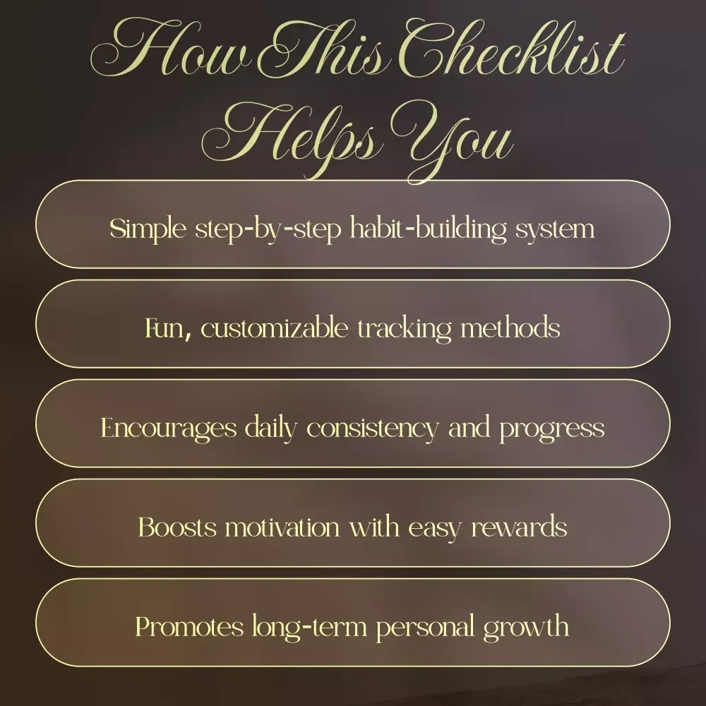 The Habit Tracker Glow-Up Checklist | Printable Self Care Planner, Daily Routine Builder, Digital Download for Personal Growth & Productivity