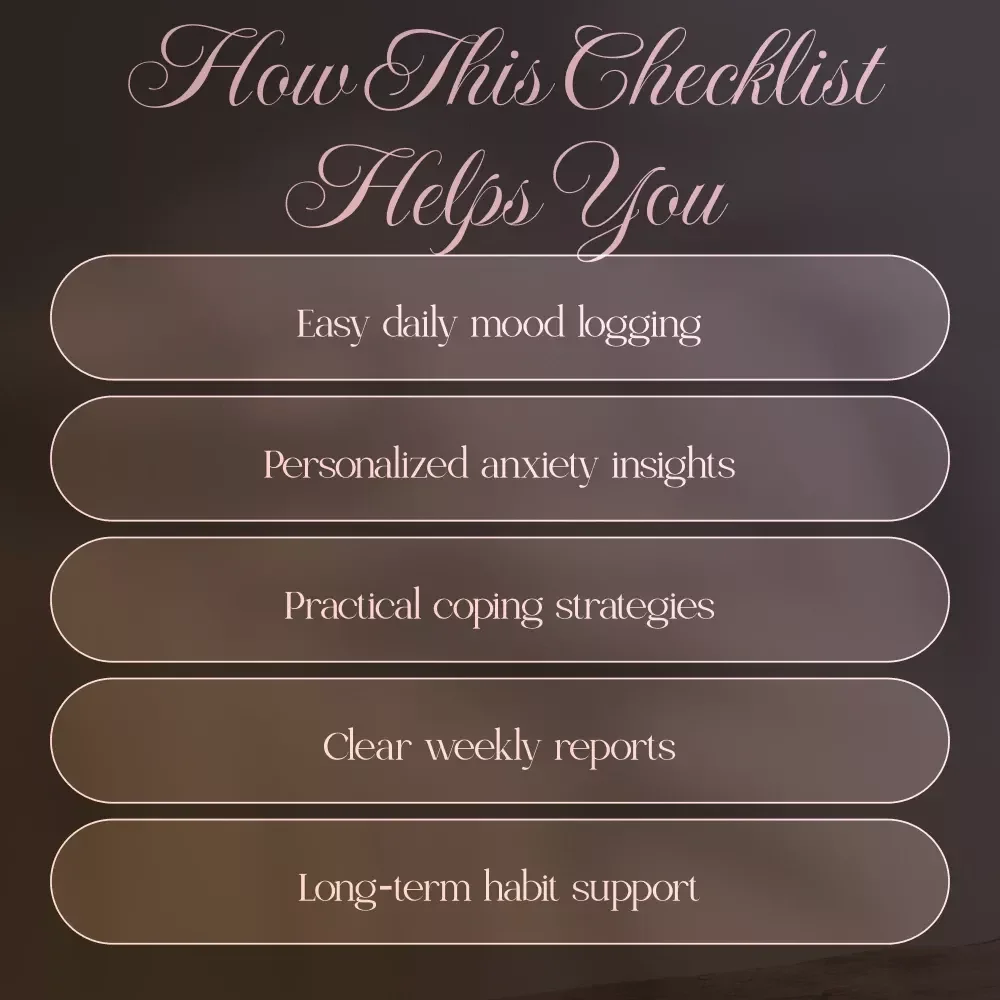 Women’s Checklist: Using an AI Personalized Anxiety Tracker | Digital Download Mental Wellness Guide