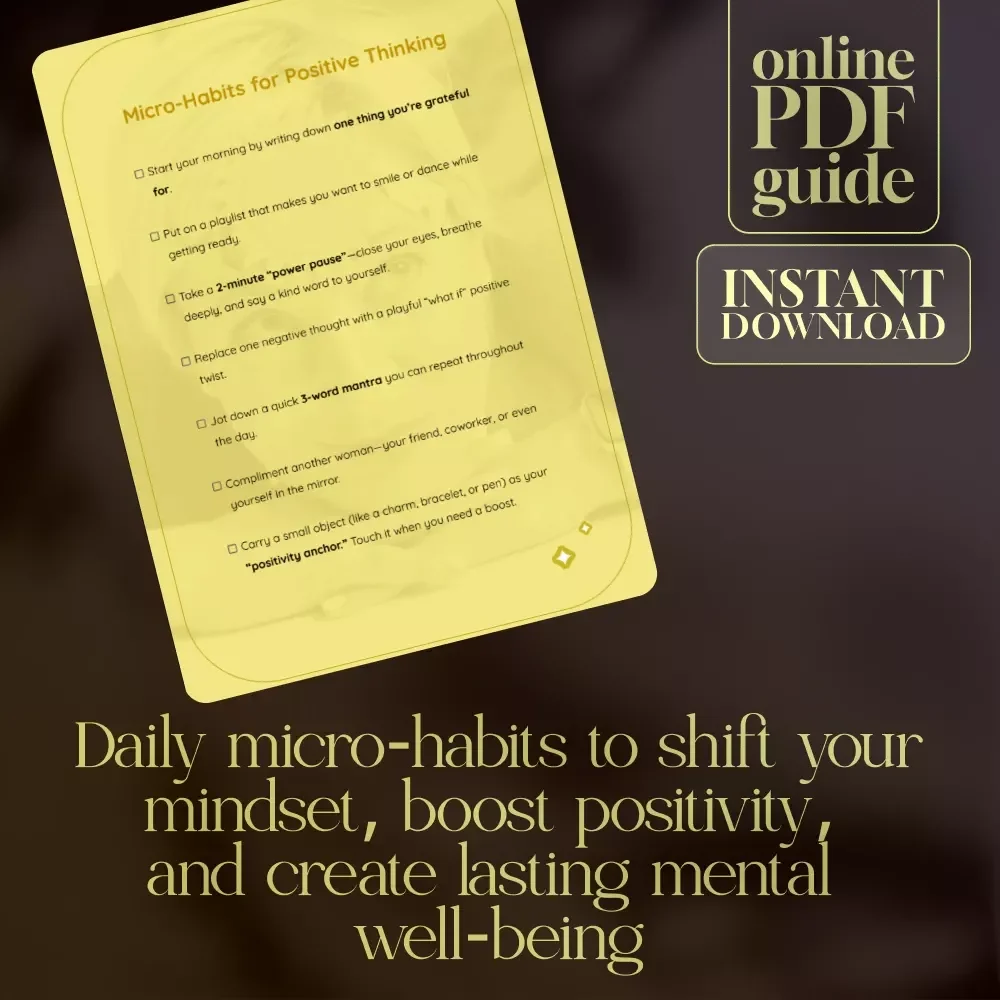 Micro-Habits for Positive Thinking Checklist | Daily Positivity Boost, Gratitude, and Self-Care Rituals