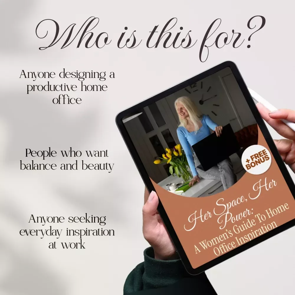 Her Space, Her Power: A Women’s Guide to Home Office Inspiration | Digital Download | eBook & Guide for Productivity, Organization, and Creativity