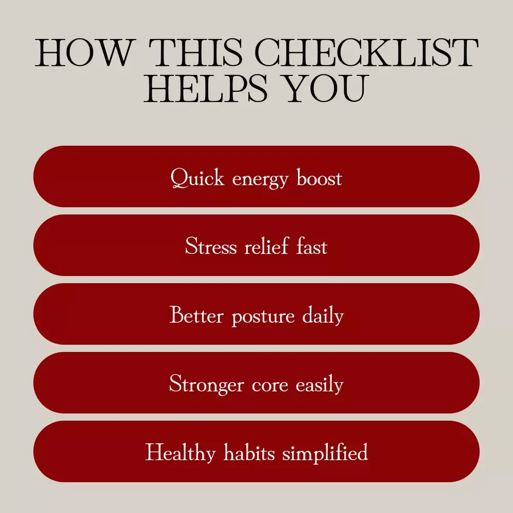 Micro Workouts Throughout the Day | Printable Fitness Checklist | Daily Energy Boost Routines for Home, Office & On-the-Go Wellness