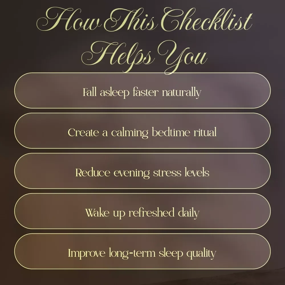 Stress-Free Night Checklist | Digital Download Guide for Stress Management Techniques for Sleep, Relaxation & Better Rest