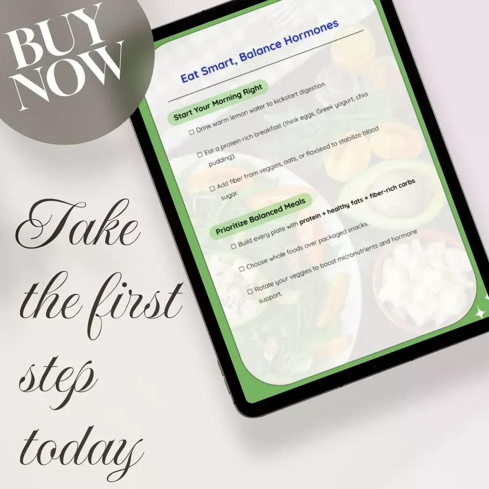 Eat Smart, Balance Hormones – Printable Wellness Checklist for Women | Hormone Health, Gut Support & Nutrition Guide | Digital Download