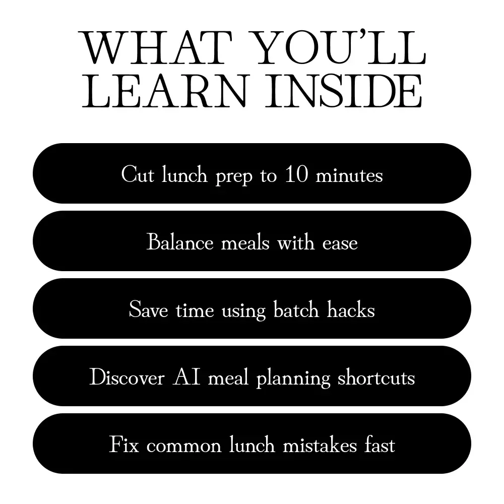 Quick Lunch Prep Secrets | Digital Guide for 15-Minute Healthy Meals, Time-Saving Hacks, AI Meal Planning & Smart Lunch Strategies
