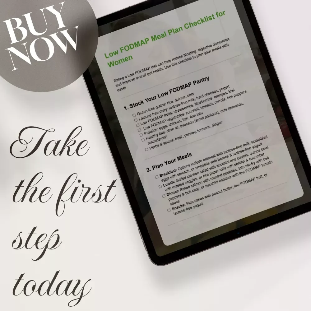 Low FODMAP Meal Plan Checklist for Women | Gut Health & Bloat Relief Digital Download