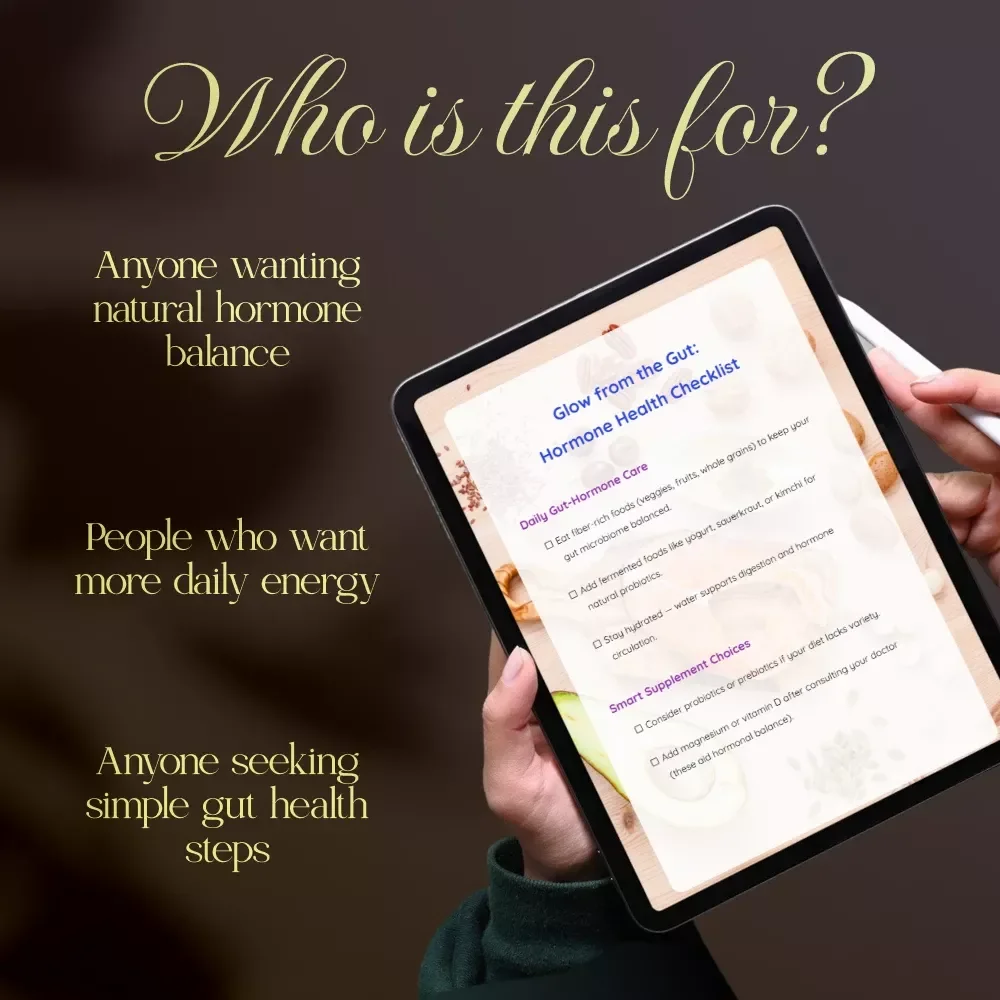 Glow from the Gut: Hormone Health Checklist | Digital Gut Health Guide for Balanced Hormones | Can Gut Health Affect Hormones