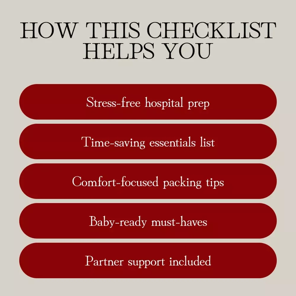 Mama-to-Be Hospital Bag Checklist: Pack Like a Pro! | Digital Download Guide for Packing Your Hospital Bag Checklist | Printable eBook for Moms, Dads & Baby