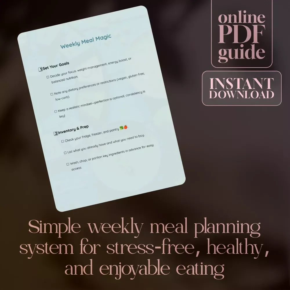 Weekly Meal Magic | Printable Weekly Meal Plan Template Checklist for Easy Meal Prep & Healthy Living