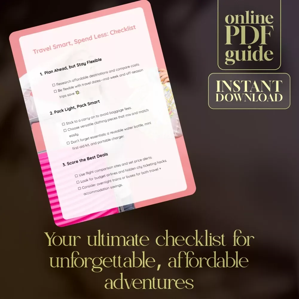 Travel Smart, Spend Less: Checklist | Budget Travel Tips | Digital Download | Packing Guide | Save Money