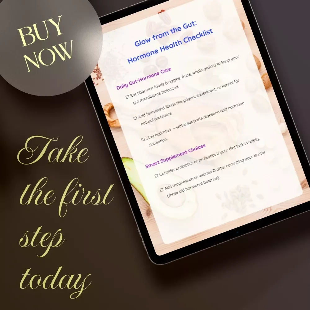 Glow from the Gut: Hormone Health Checklist | Digital Gut Health Guide for Balanced Hormones | Can Gut Health Affect Hormones