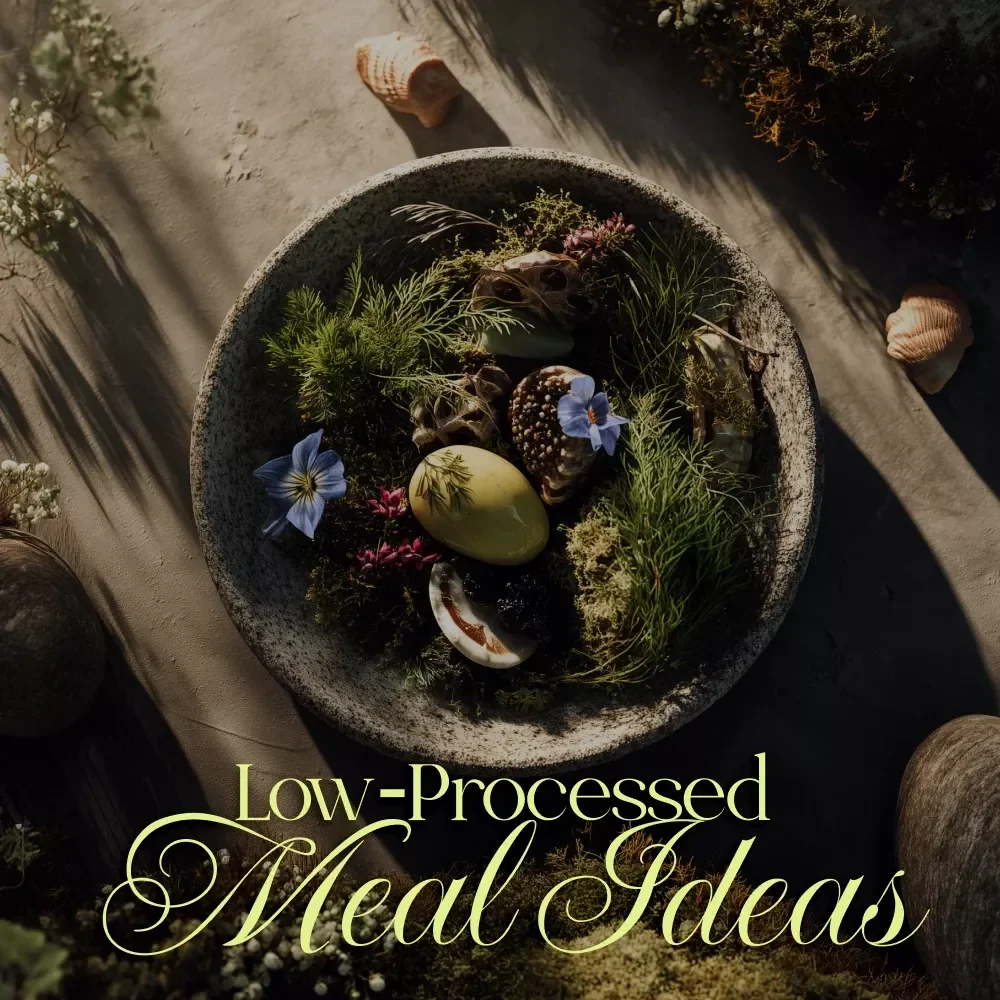 Low-Processed Meal Ideas Checklist | Simple Whole Food Recipes & Healthy Eating PDF Download