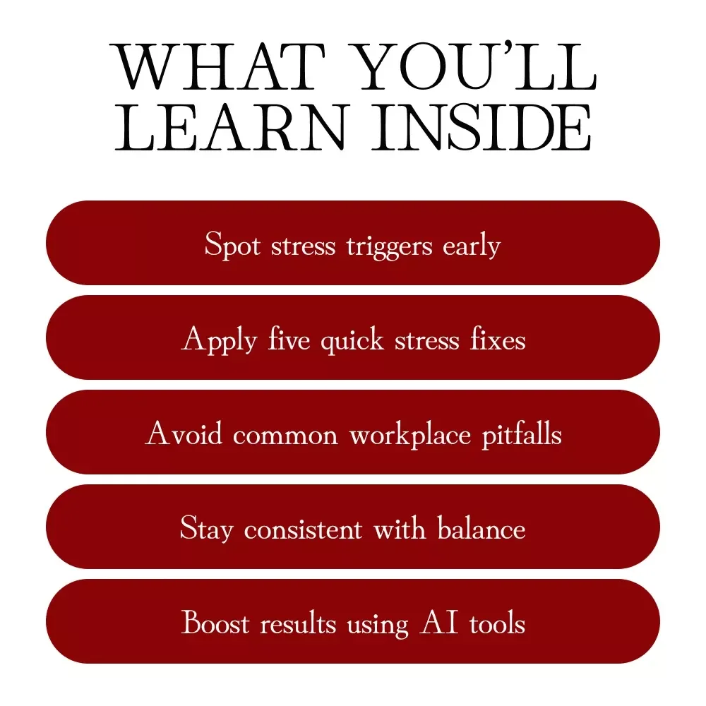 5 Smart Ways to Manage Stress at Work | Workplace Wellness Guide | Digital Download for Stress Management