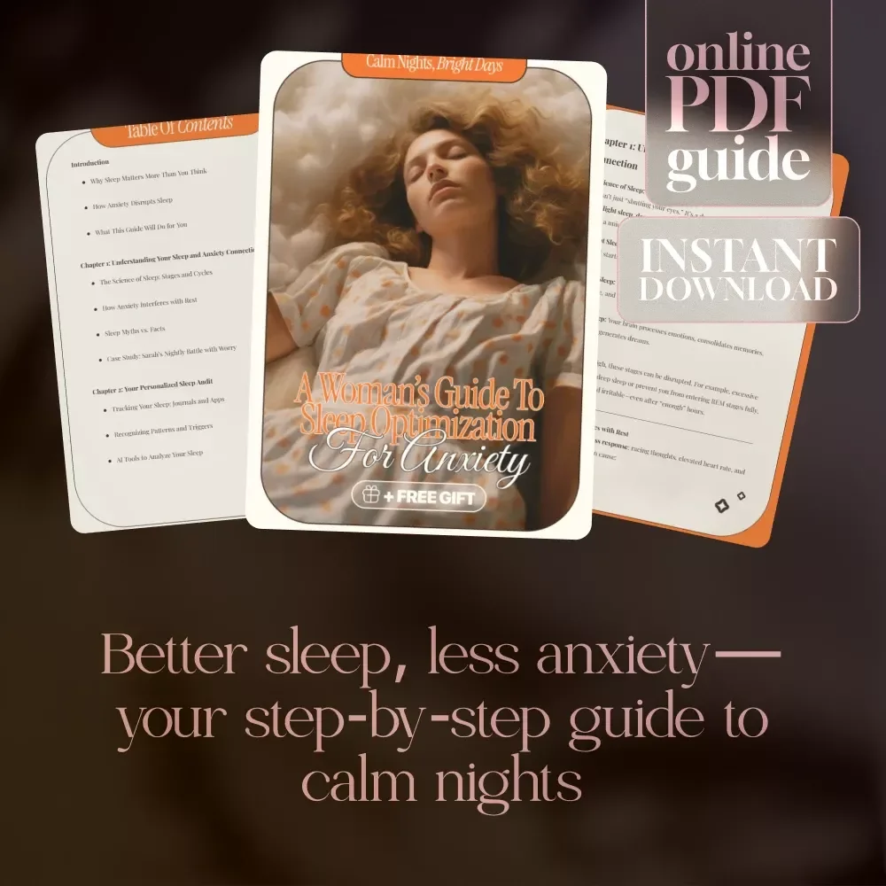 Calm Nights, Bright Days: A Woman’s Guide to Sleep Optimization for Anxiety | Digital eBook for Better Sleep, Relaxation & Stress Relief