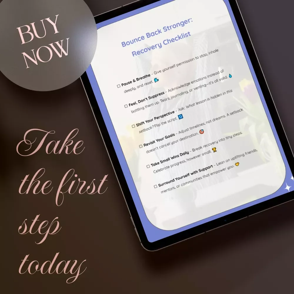 Bounce Back Stronger: Recovery Checklist | Digital Download Self-Care Guide | Recovery Tips After Setbacks | Mental Wellness eBook & Printable