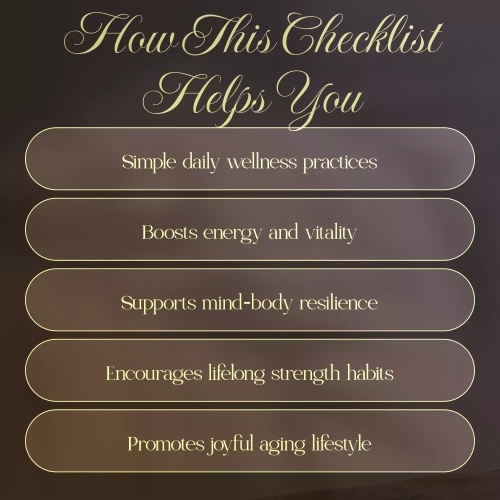 Daily Micro-Habits for Healthy Aging: A Checklist for Women | Printable Self-Care Guide, eBook & Digital Download Wellness Resource for Longevity