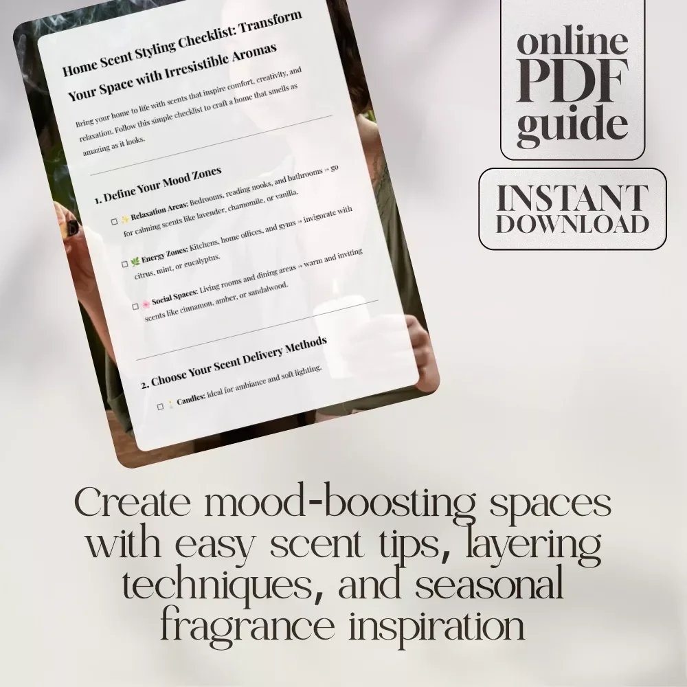 Home Scent Styling Checklist: Transform Your Space with Irresistible Aromas | Digital Download Guide for Home Scent Styling, Seasonal Fragrance Ideas & Mood-Boosting Aromas