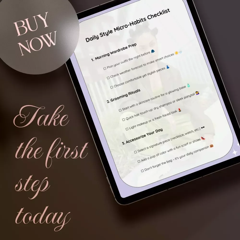 Daily Style Micro-Habits Checklist | Printable Fashion Routine, Skincare & Outfit Planner | Daily Style Micro-Habits for Women